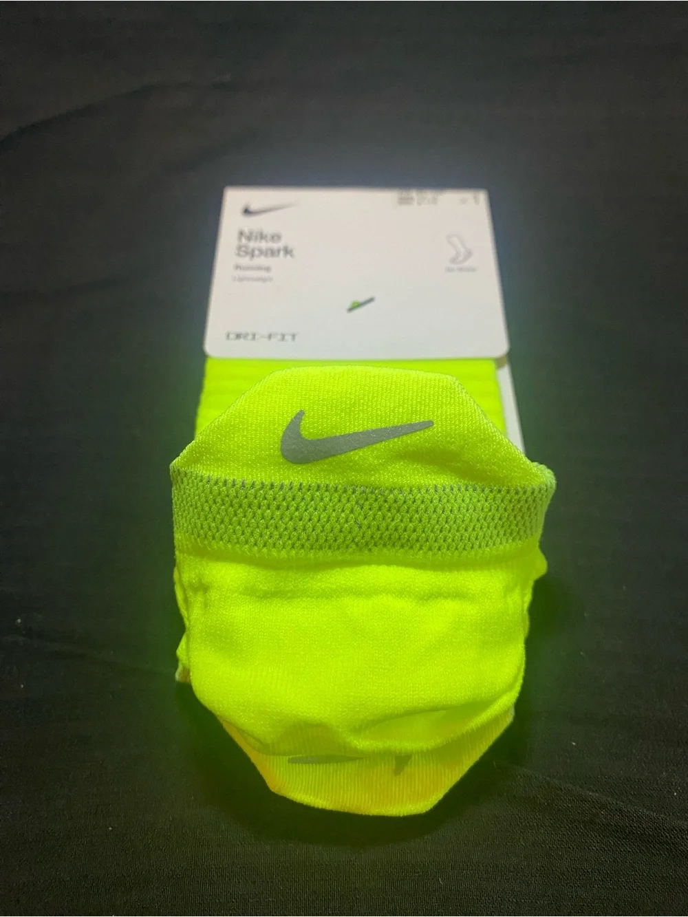 Nike No-Show Running Socks - Neon Yellow with Silver Swoosh